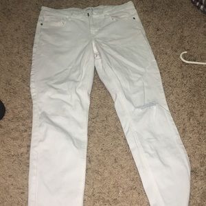 White ripped jeans
